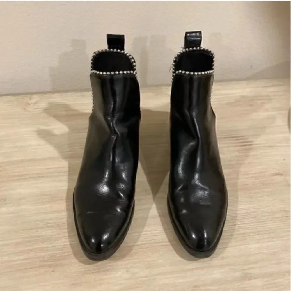 Zara Black Studded Boots